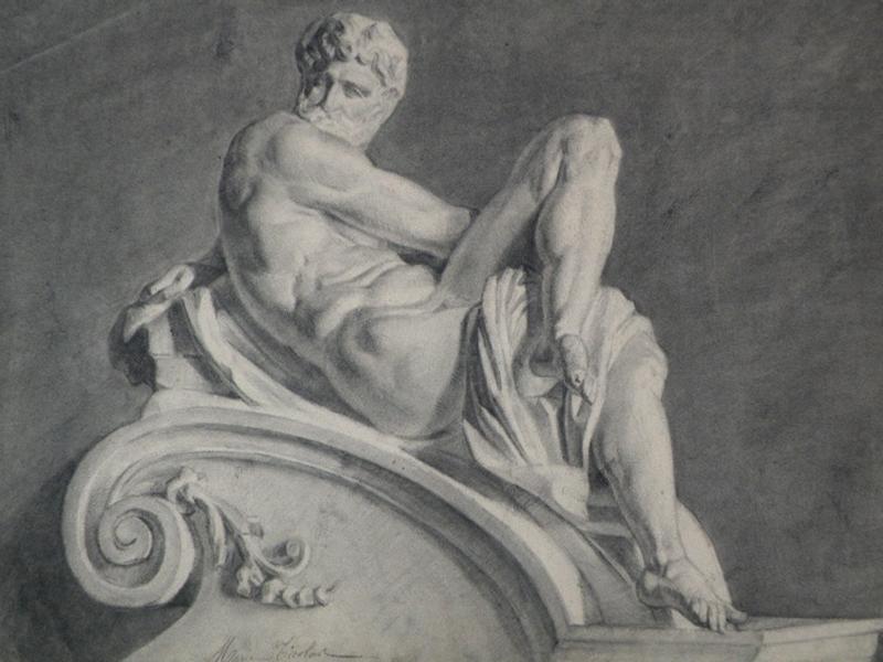 Etude inspirée de la sculpture : Le Jour, du tombeau de Julien de Medicis par Michel-Ange