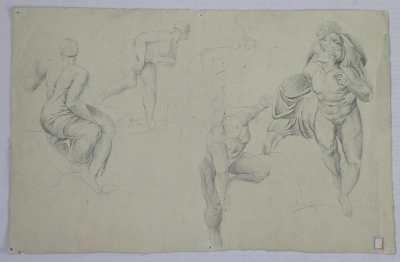 Etude de quatre nus d'hommes et de femmes