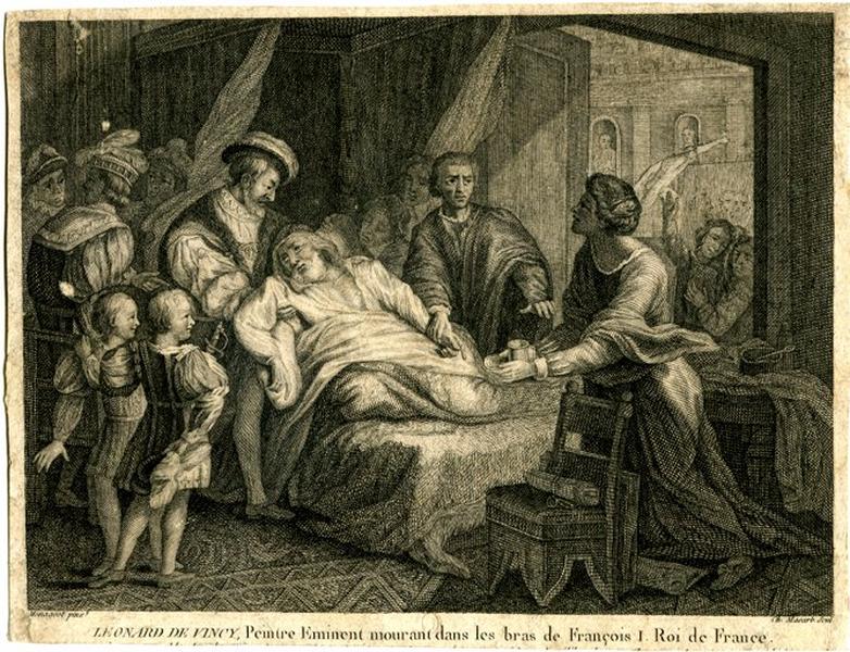Léonard de Vincy, Peintre Eminent mourant dans les bras de François I.