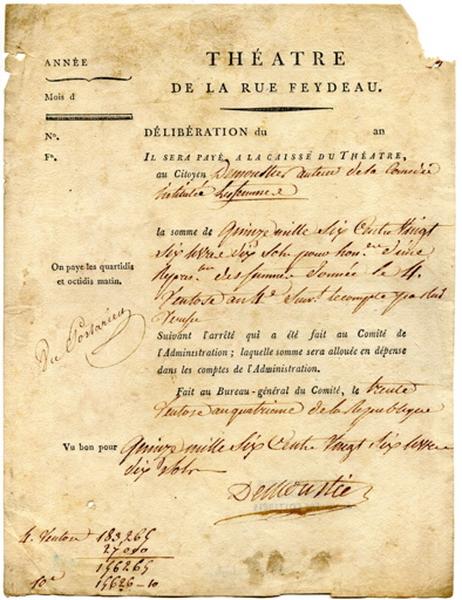 Délibération du théâtre de la rue Feydeau (titre factice)