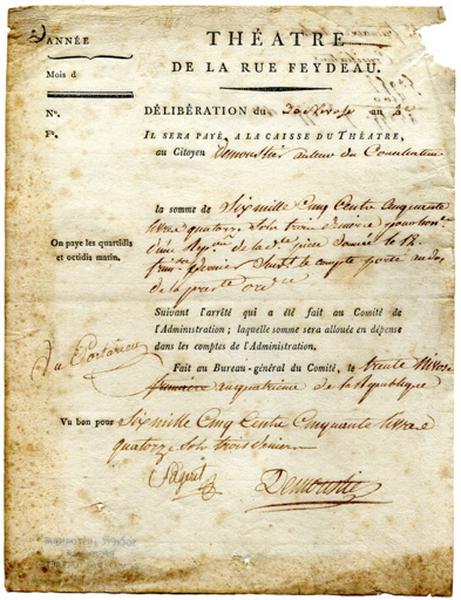 Délibération du théâtre de la rue Feydeau (titre factice)