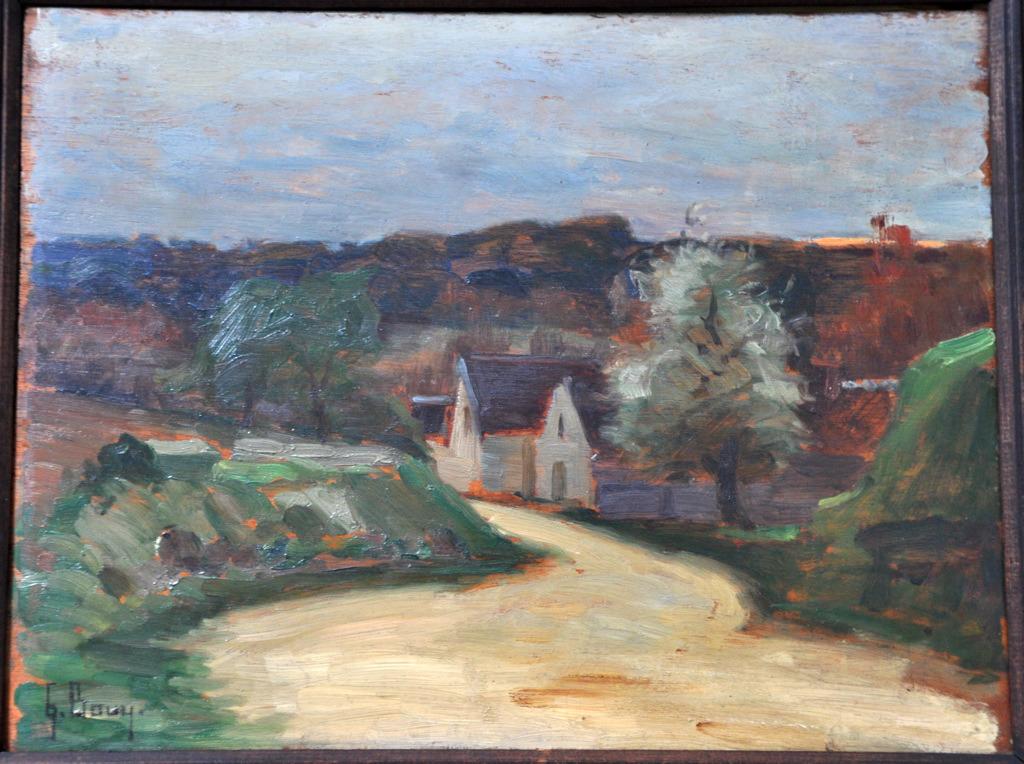 Maison dans un paysage, au crépuscule (titre factice)