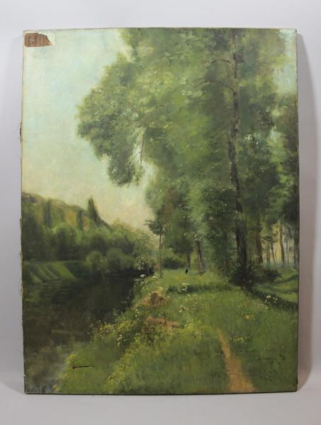Rivière près d'un bois (titre factice)