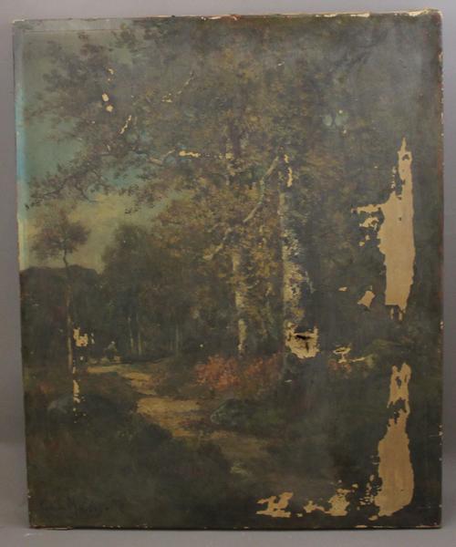 Femme se promenant sur un chemin (titre factice)