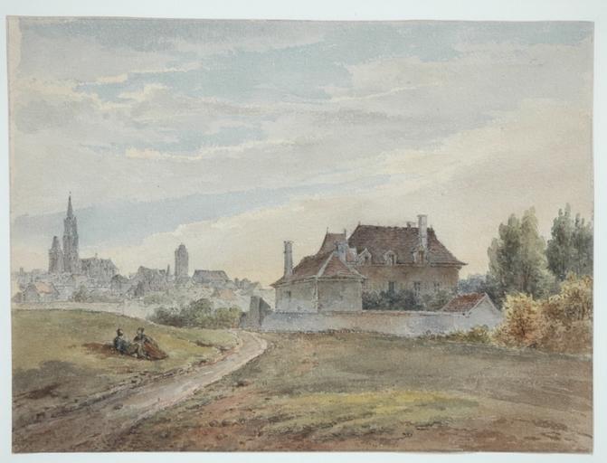 La Belle-Fontaine, les clochers de Saint-Pierre et de la cathédrale, Senlis