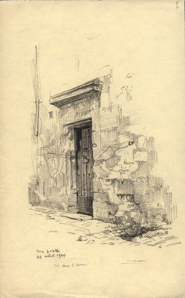 La porte d’entrée de la maison de l’artiste, rue Saint-Yves à l’Argent, Senlis