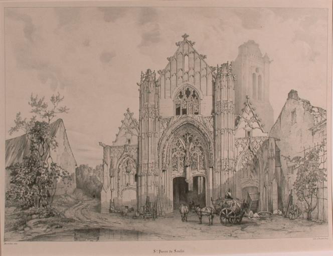 Façade ouest de l'église Saint-Pierre à Senlis (titre factice)