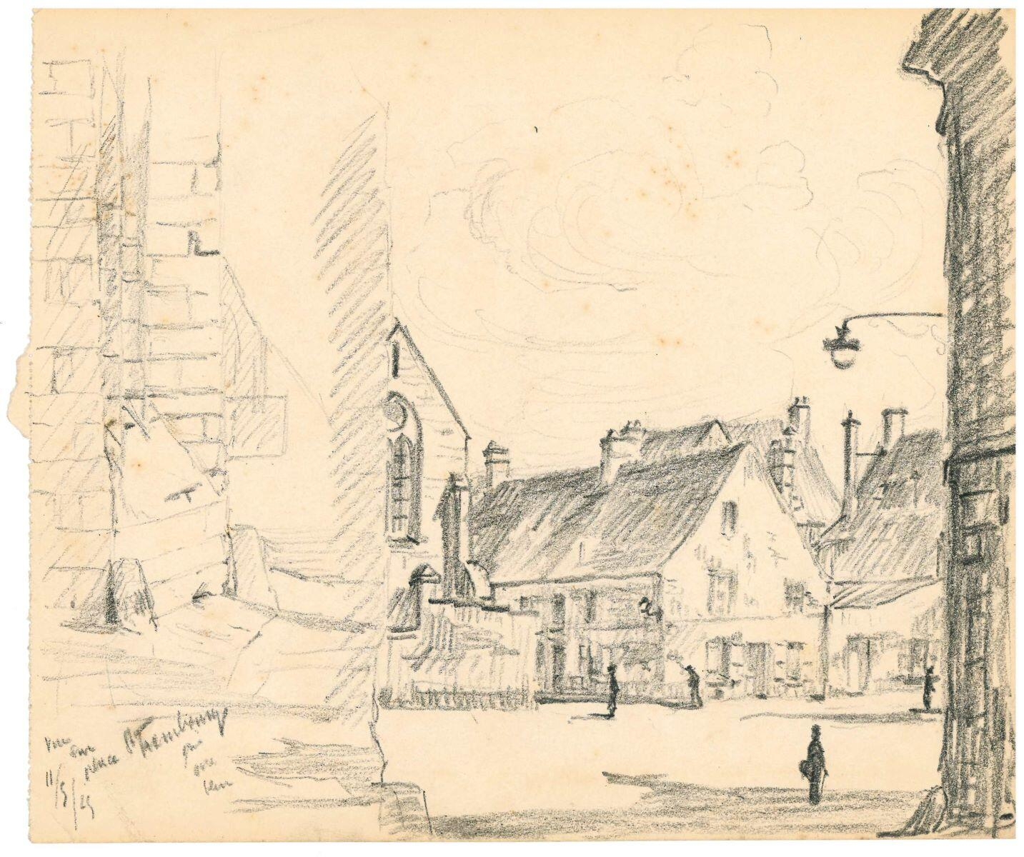 La chapelle du chancelier Guérin et la place Saint Frambourg à Senlis