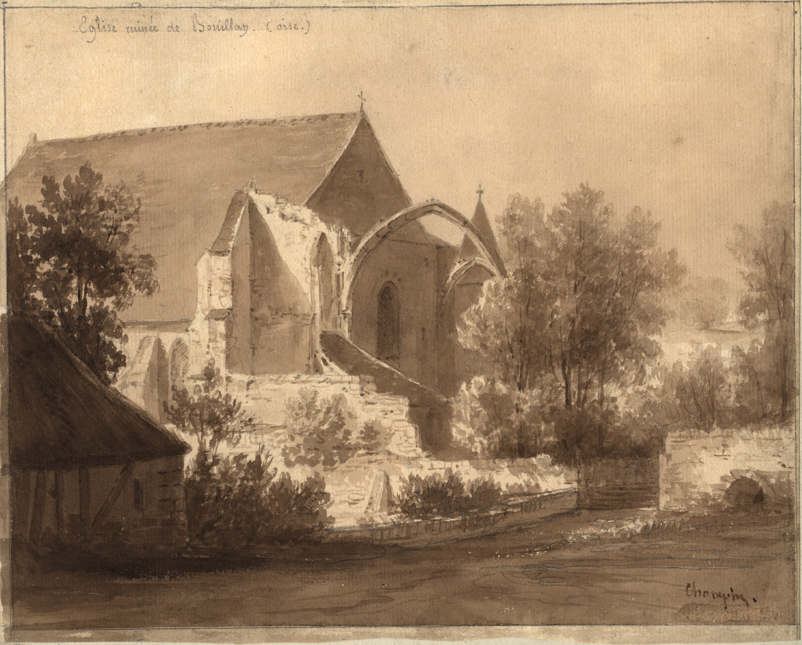 Église en ruine à Bouillan (Oise)