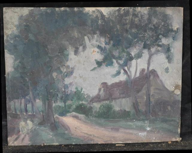 Maison près d'un chemin en bois