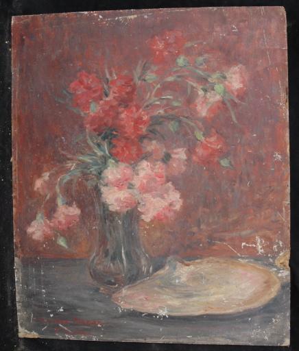 Bouquet de fleurs, des oeillets roses et rouges
