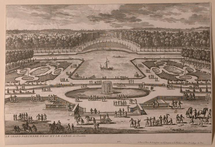 Le grand parterre d'eau et le Canal du château de Chantilly (Oise)