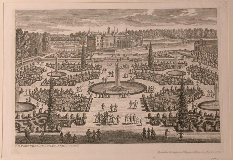 Le parterre de l'orangerie du château de Chantilly (Oise)