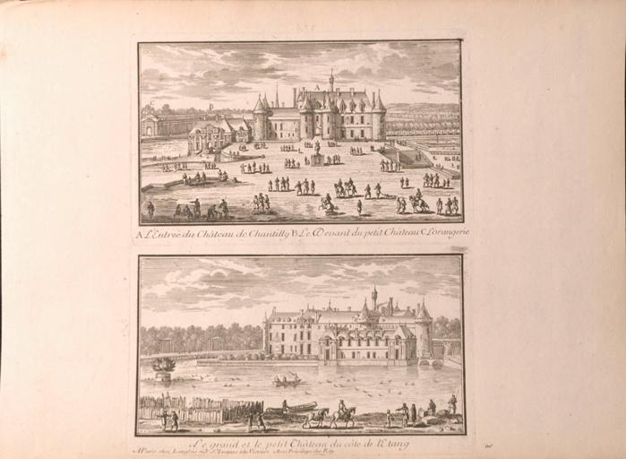 Deux vues du château de Chantilly (Oise) (titre factice)