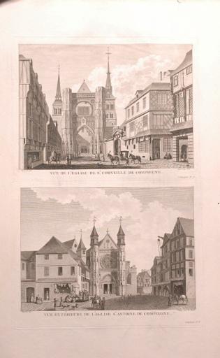 Vues des églises Saint Corneille et Saint Antoine, Compiègne (Oise) (titre factice)