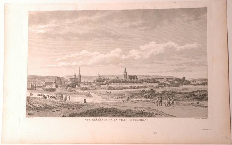 Vue générale de la ville de Compiègne (Oise)