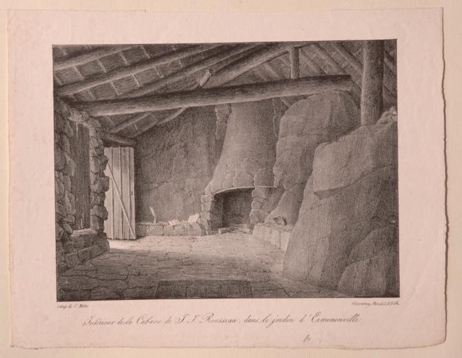 Intérieur de la cabane de Jean-Jacques Rousseau, Ermenonville (Oise)