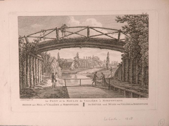 Le Pont et le moulin de Vallière, Mortefontaine (Oise)