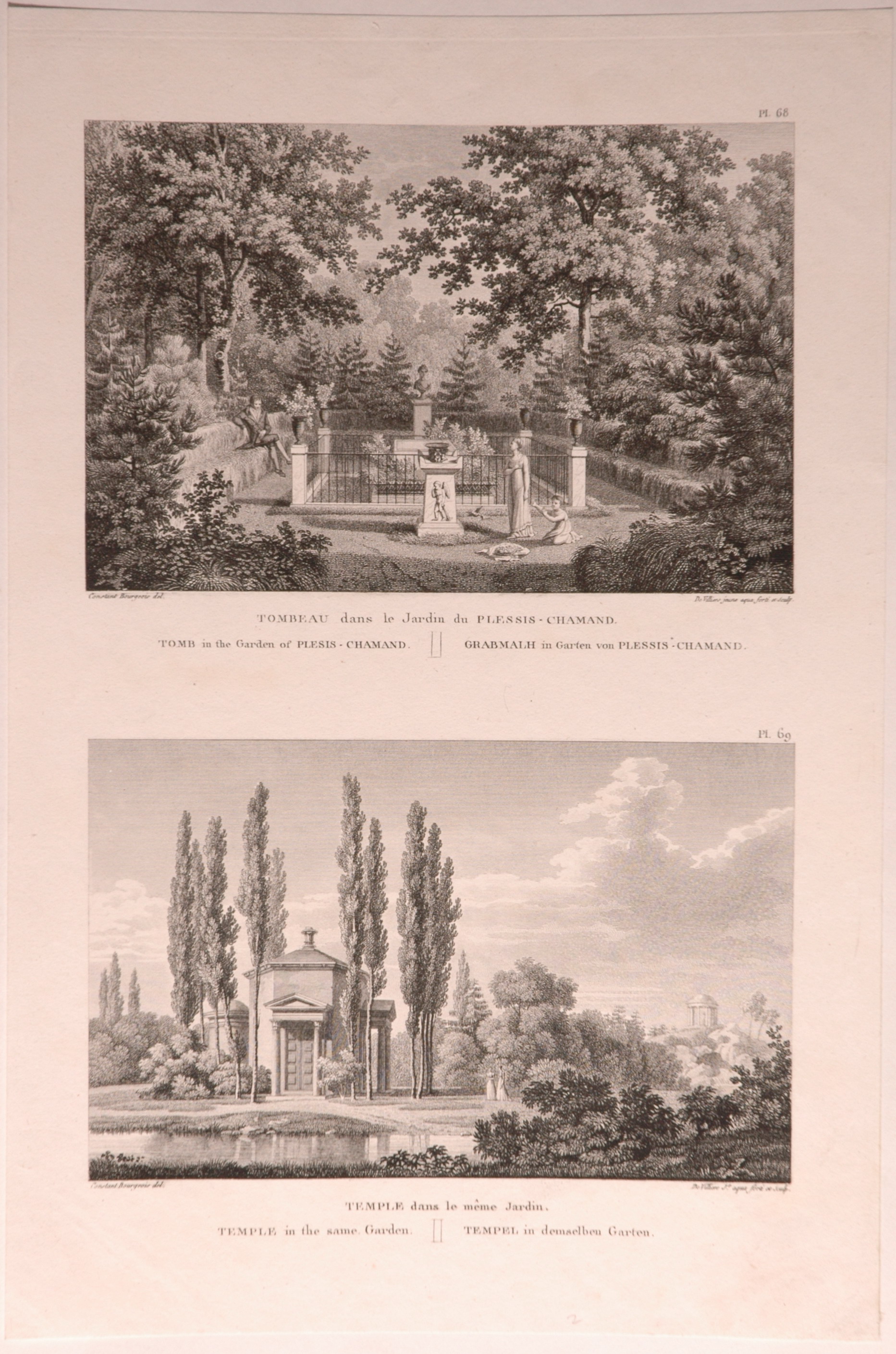 Tombeau et Temple dans le jardin du Plessis-Chamant (Oise)