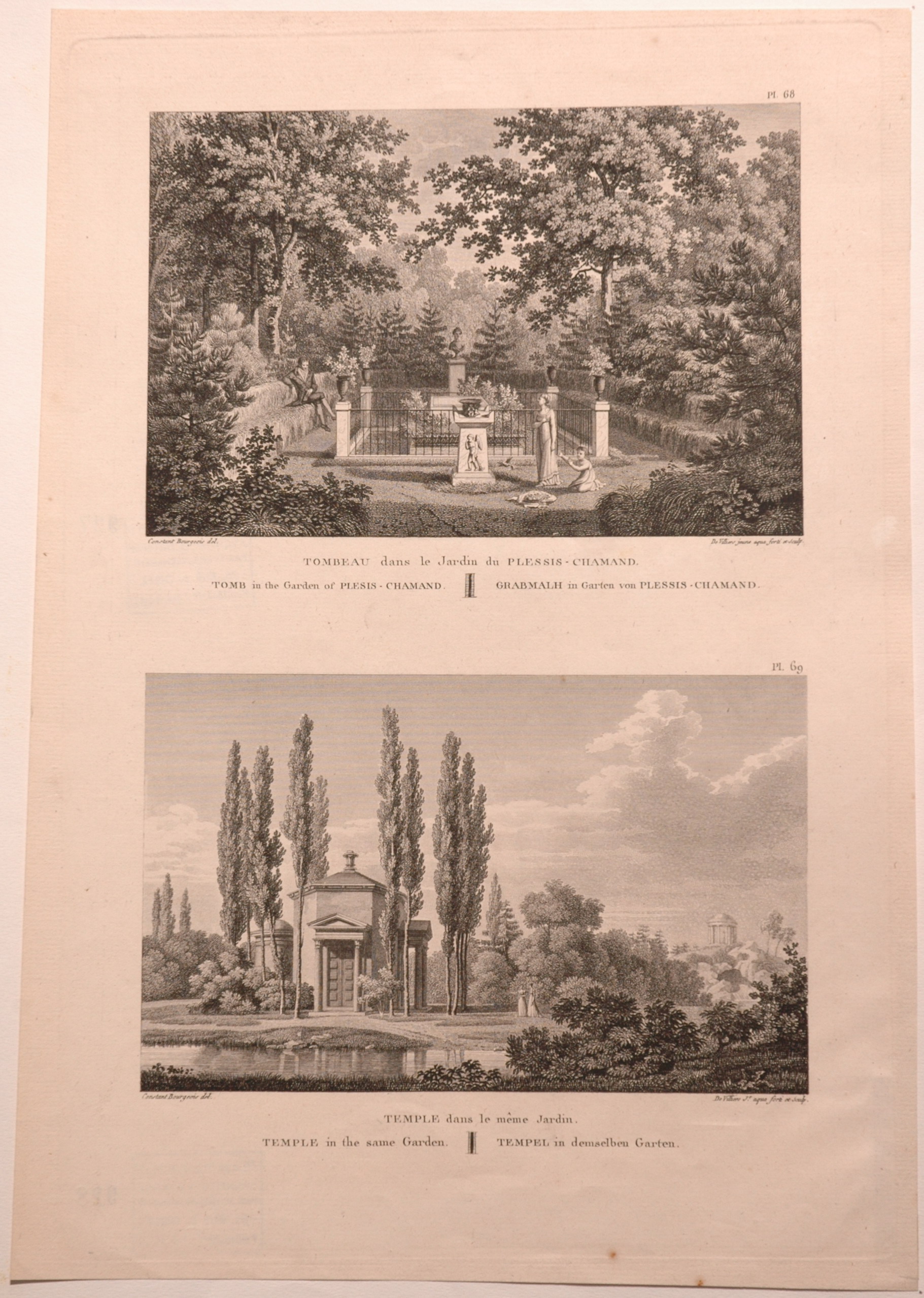Tombeau et Temple dans le jardin du Plessis-Chamant (Oise)