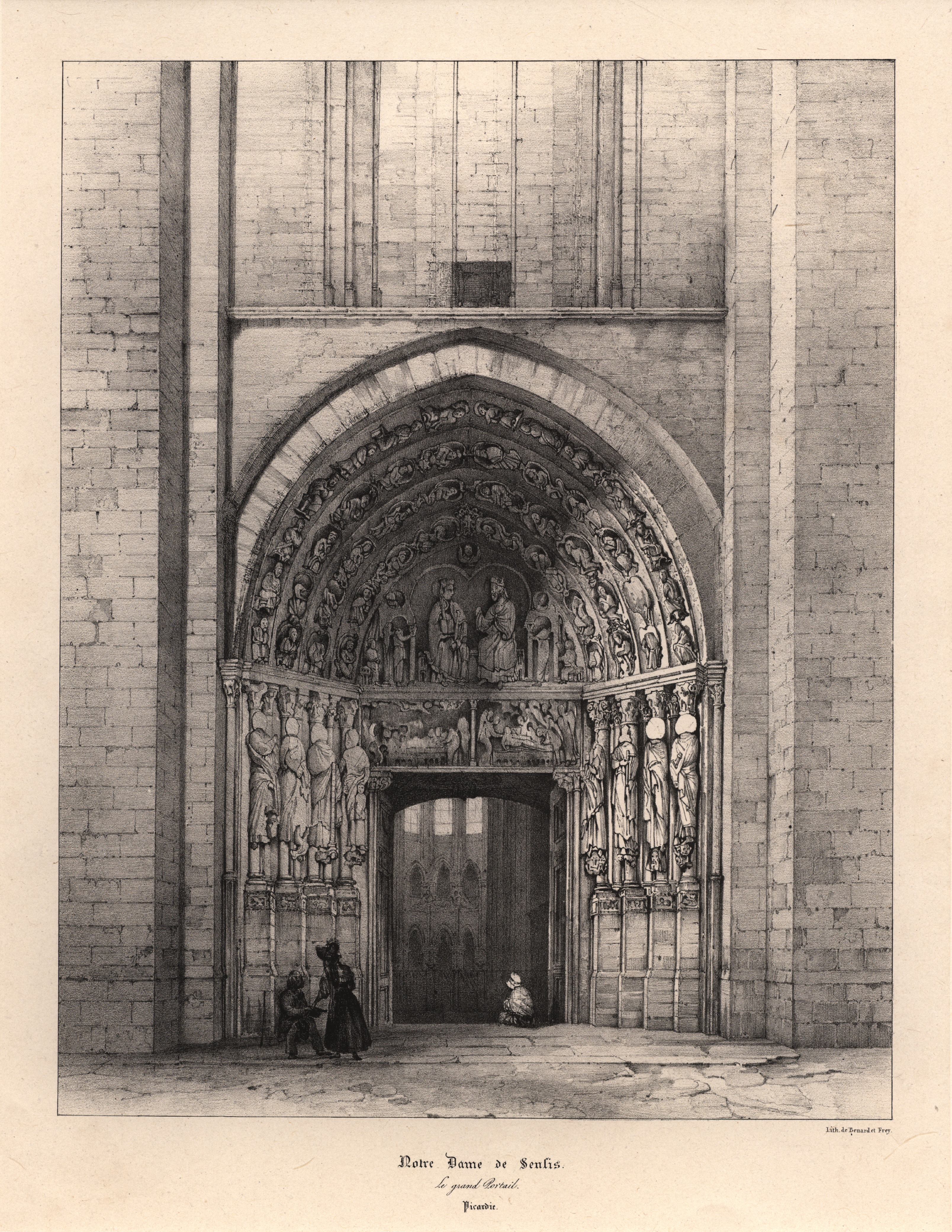 La cathédrale de Senlis, portail occidental (Oise) (titre factice)