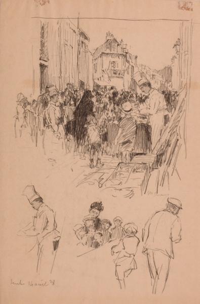 Le marché rue Saint-Pierre, Senlis (titre factice)