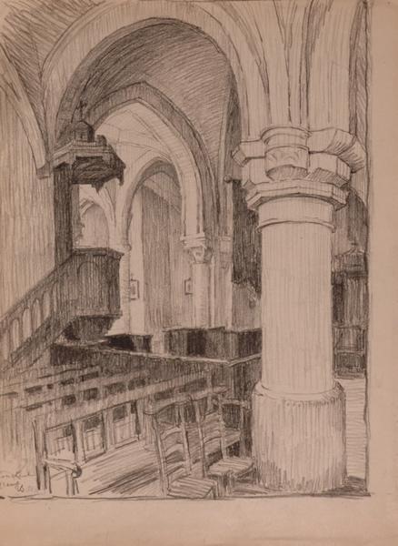 L'intérieur de l'église, Courteuil (titre factice)