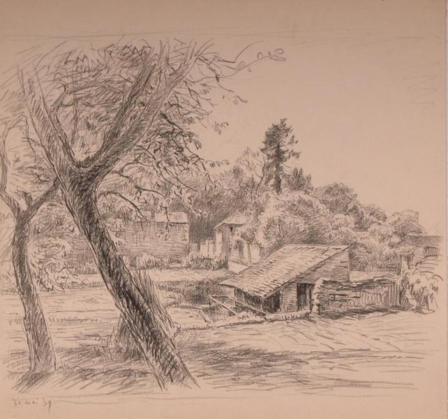Le lavoir à Saint-Léonard (titre factice)