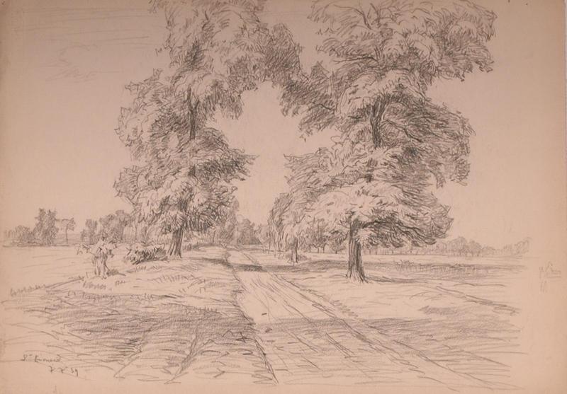 Allée d'arbres près de Saint-Léonard (titre factice)
