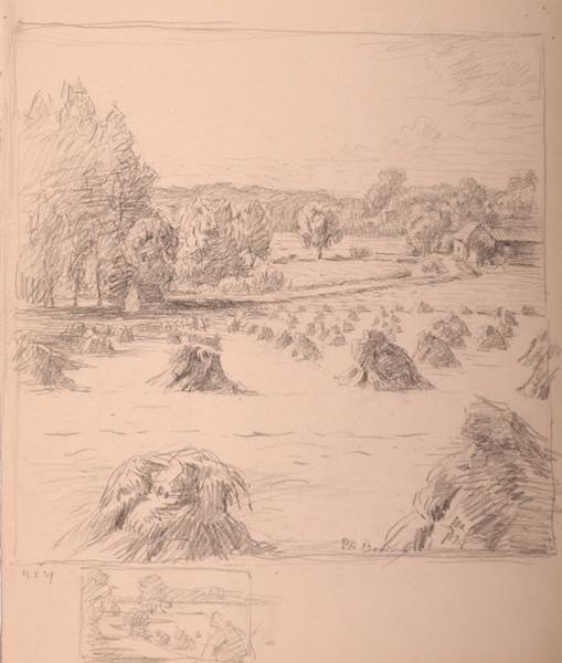 Gerbes dans un champ près de Courteuil ? (titre factice)