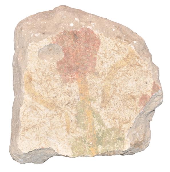 Ex-voto du temple de la forêt d'Halatte, fragment d'enduit peint