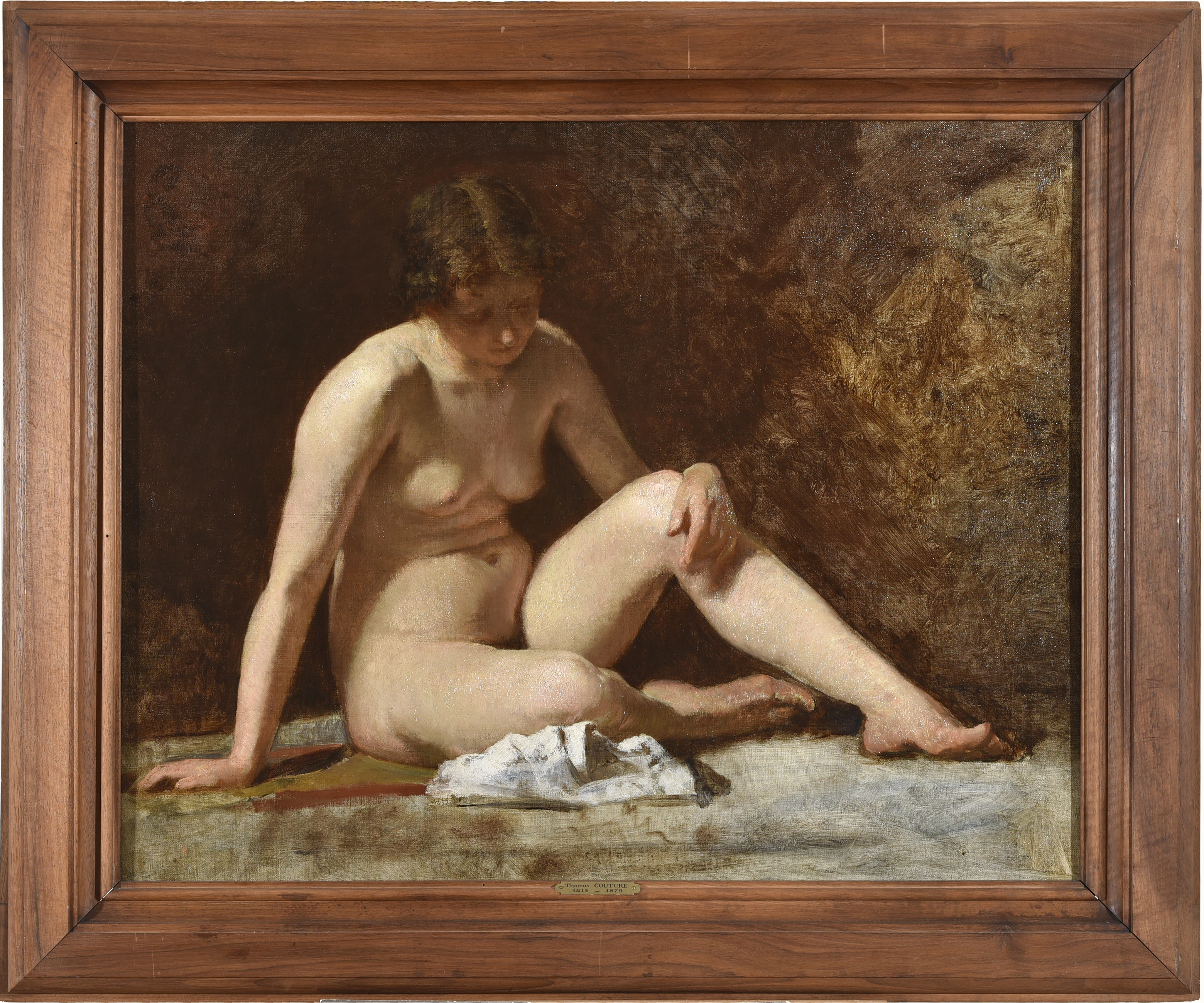 Étude, nue féminin assis