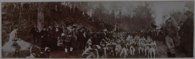 Photographie extraite d'un album de 23 photographies : l'équipage de Chantilly. La curée