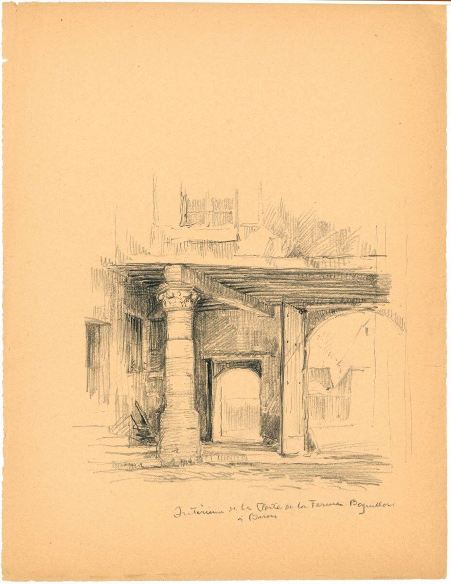 Intérieur de la porte de la ferme Boquillon à Baron (Oise)