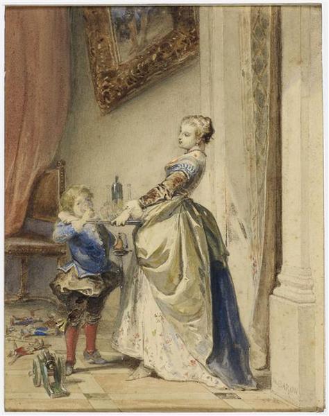 Le goûter de Monsieur ; Jeune noble et sa servante