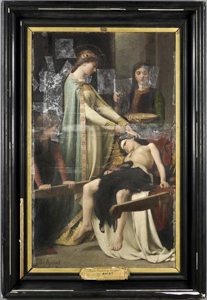 Sainte Elisabeth de Hongrie soignant un blessé