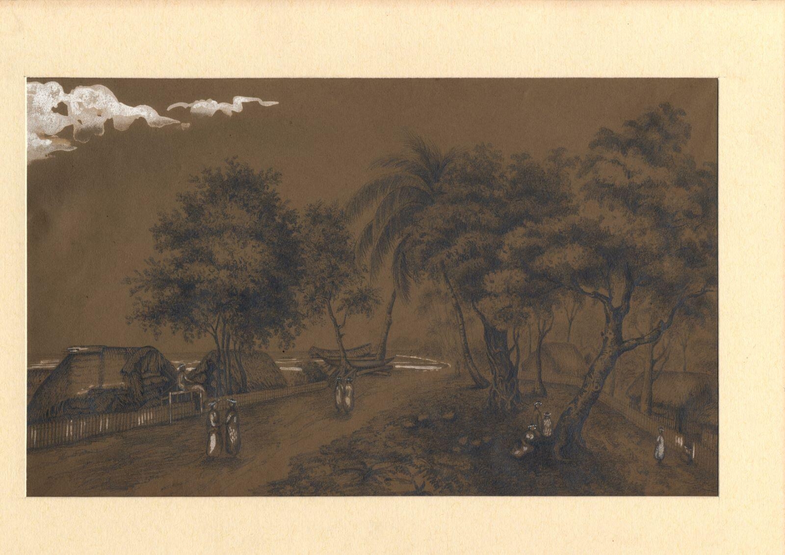 Tahiti. Vue prise sur le chemin de Papeete à Papeava