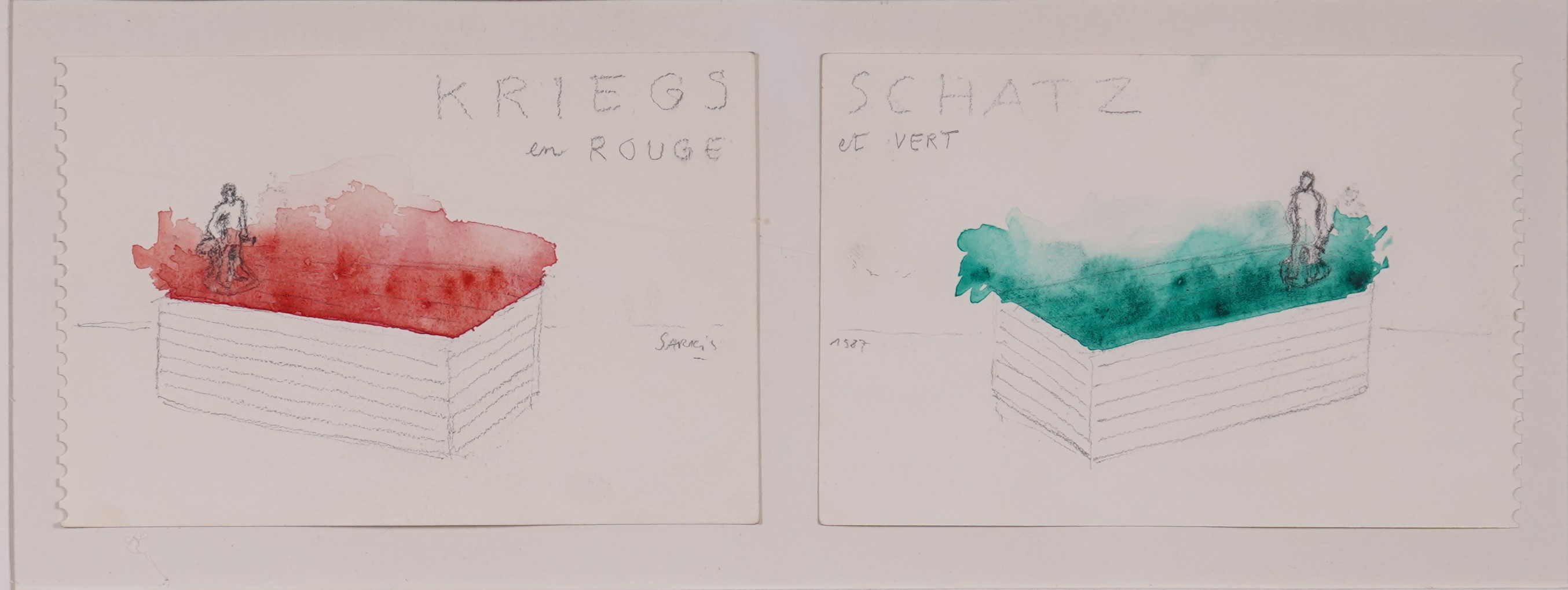 Kriegsschatz en rouge et vert