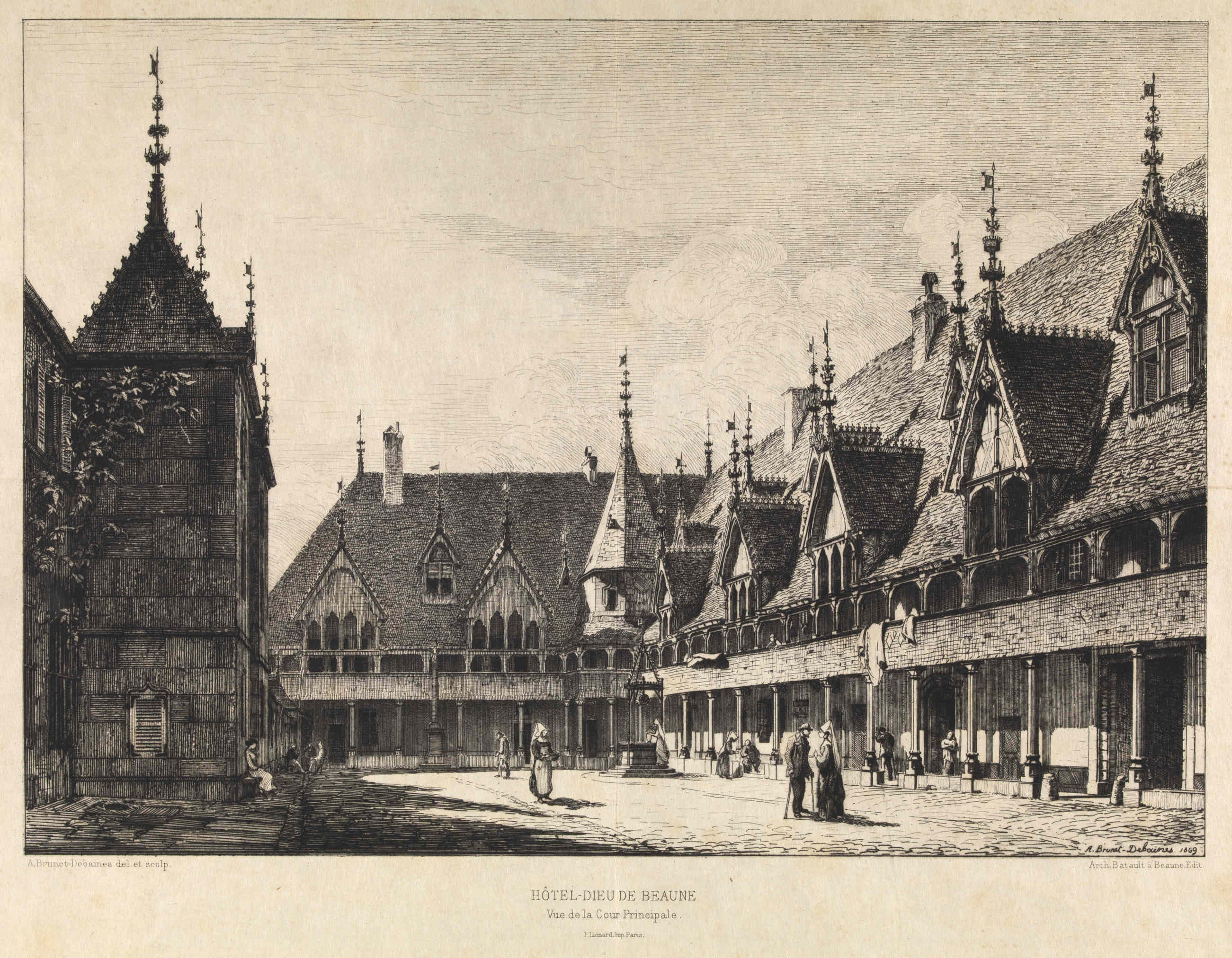 Hôtel-Dieu de Beaune, vue de la cour principale