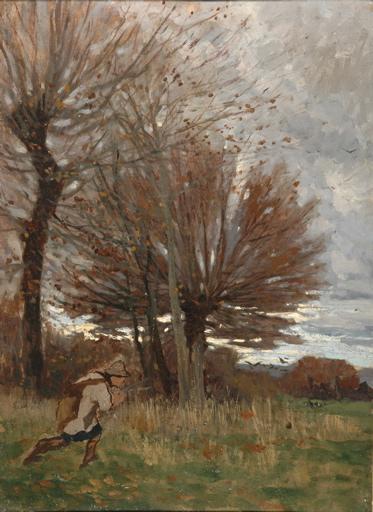 Chasseur à l'orée du bois