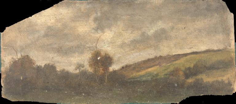 paysage (recto) ; Caricature (verso)