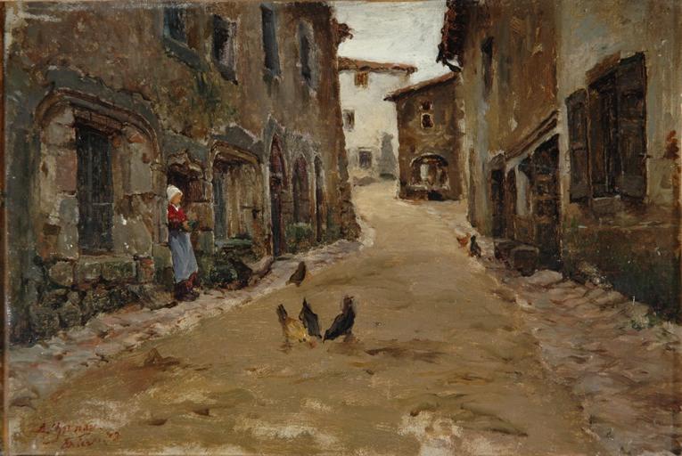 Une rue de Cervières près Noirétable - Loire. Village moyen-Age...'