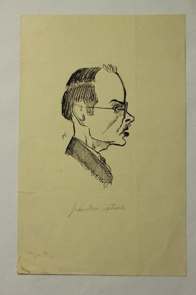 Caricature d'un personnage non identifié (titre factice)