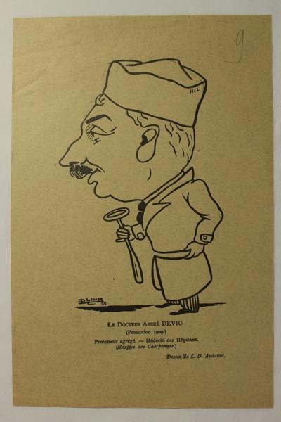 Caricature 'Le docteur André Devic'