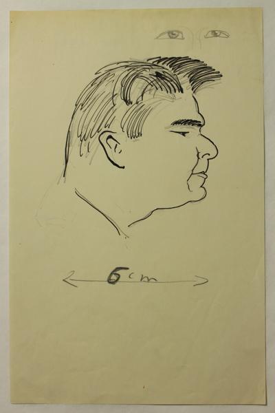 Caricature d'un personnage non identifié (Docteur Auguste Pollosson ?)