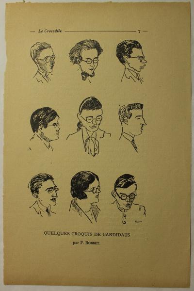'Quelques croquis de Candidats' - Page extraite d'un album Le Crocodile