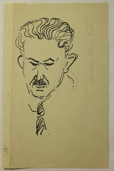 Caricature d'un personnage non identifié (titre factice)