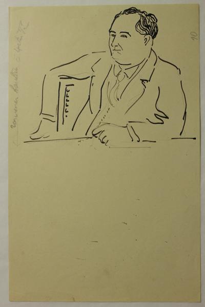 Caricature d'un personnage non identifié (titre factice)