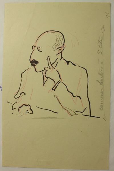 Caricature d'un personnage non identifié (titre factice)