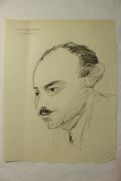 Caricature d'un personnage non identifié (titre factice)
